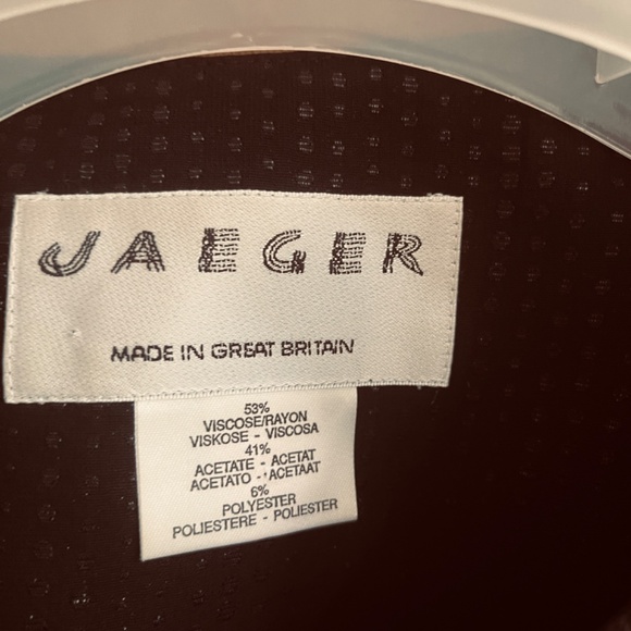 JAEGER Vintage Black Relax Shine Long Blouse Long Sleeve Great Britain Size L - Picture 4 of 13